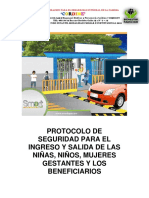 Protocolo para Ingreso y Salida de Los Niños - Junio 2021