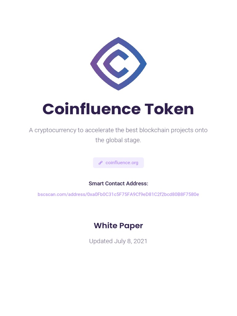 Coinfluence Token: White Paper | PDF | Cryptocurrency | Bitcoin