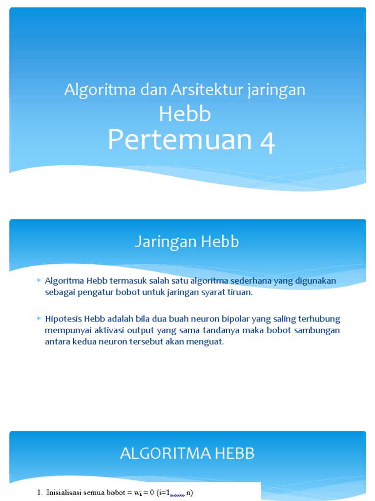 Algoritma Hebb untuk Logika | PDF | Metode & Bahan Ajar | Sains ...