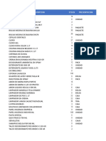 Inventario Articulos de Aseo