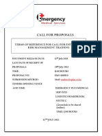 Proposal No. EMS 000830 TOR For Call For Enterprise Risk Management Training