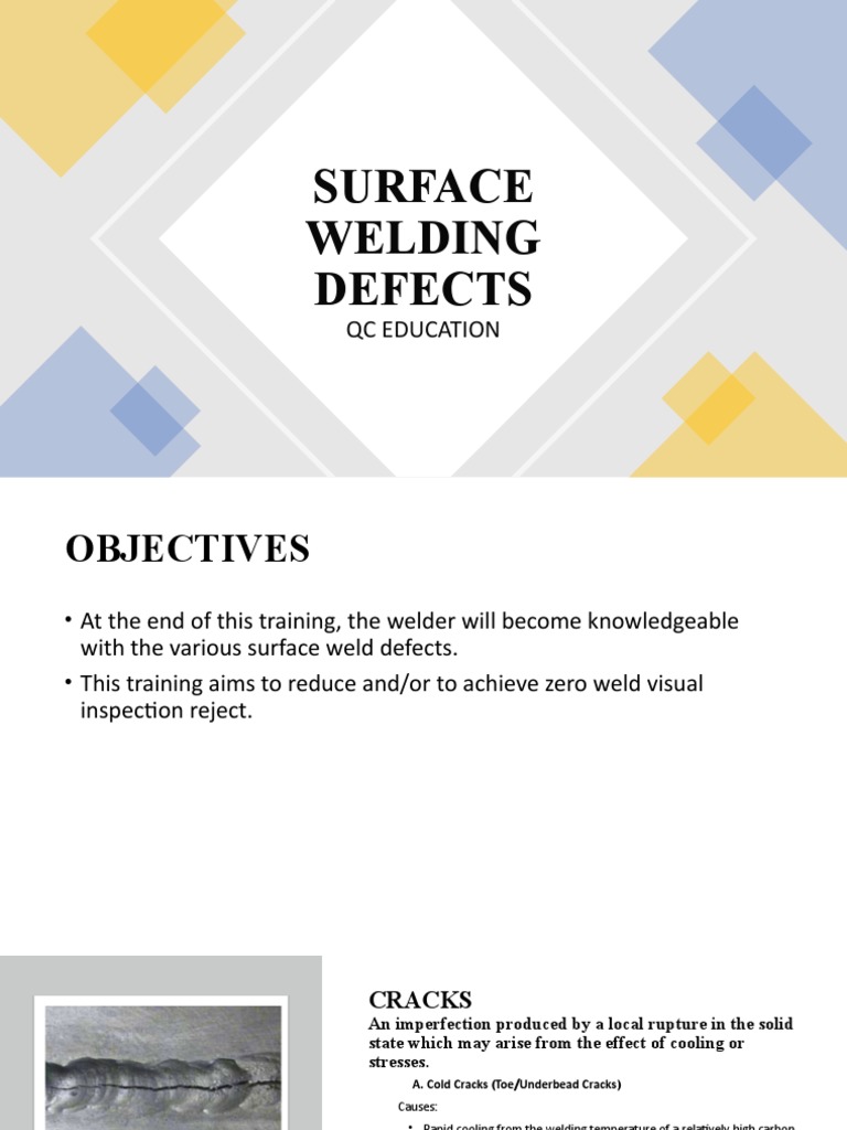Surface Welding Defects: QC Education | PDF | Welding | Construction