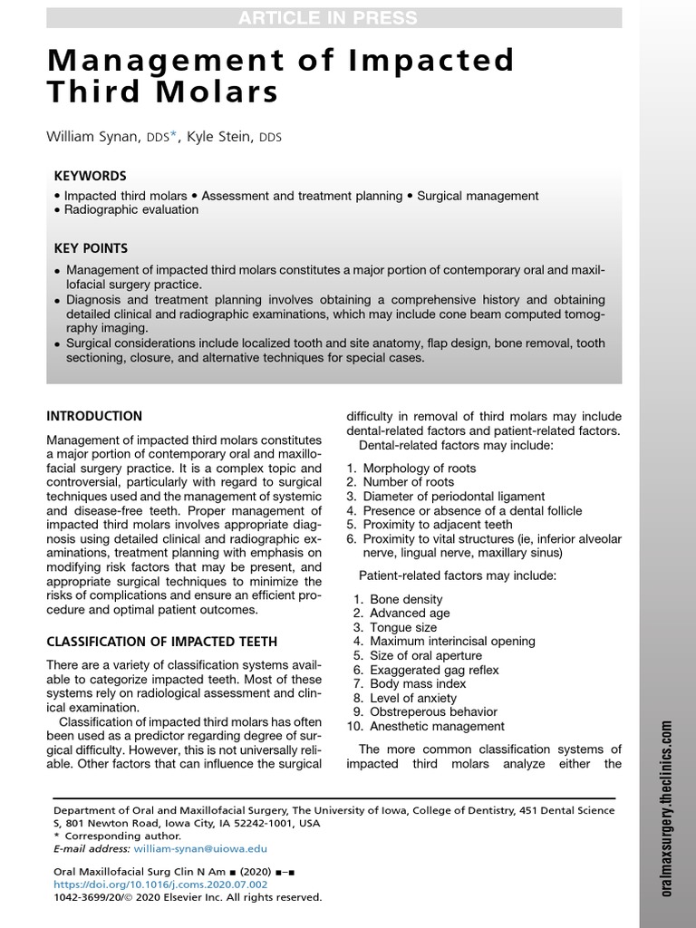Impacted Third Molars Guide | PDF | Periodontology | Dental Anatomy
