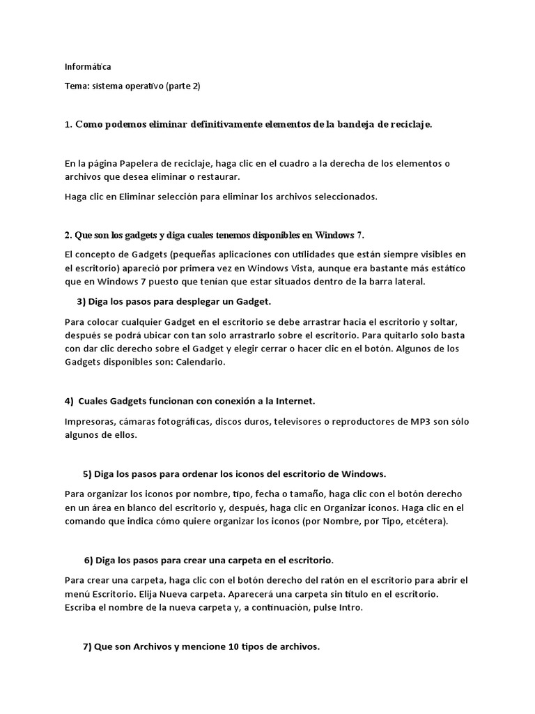 Guía de Uso de Windows 7: Gadgets y Más | PDF | Archivo de computadora ...