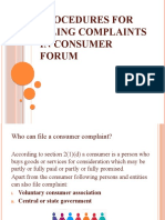 Procedures For Filing Complaints in Consumer Forum