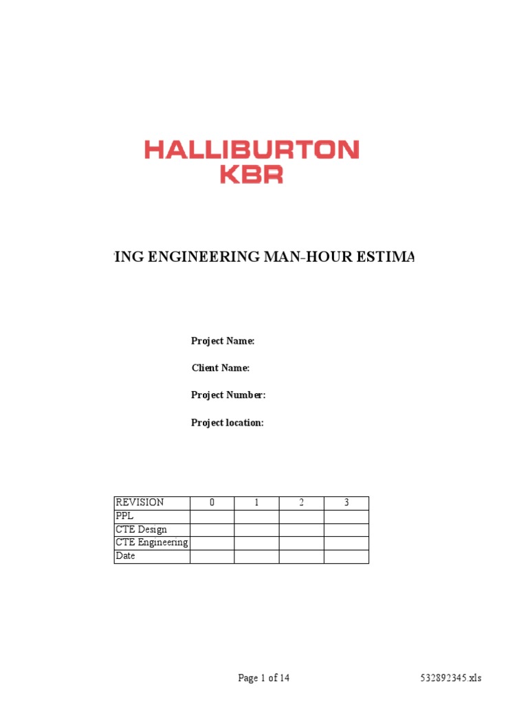 Piping Engineering Man-Hour Estimate | PDF | Computing | Computing And ...