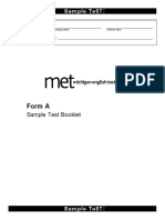 Form A: Sample Test Booklet