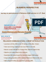 Rural Business Perspective: Survey On Performance of Reliance GSM Service in U.P. East