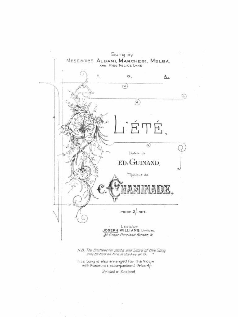 Chaminade L'ete PDF