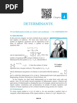 Chapter 4 - (Philoid-IN) | PDF | Determinant | Matrix