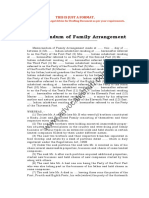 Memorandum of Family Arrangement: Form No. 12