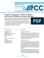 Sample Management: Stability of Plasma and Serum On Different Storage Conditions