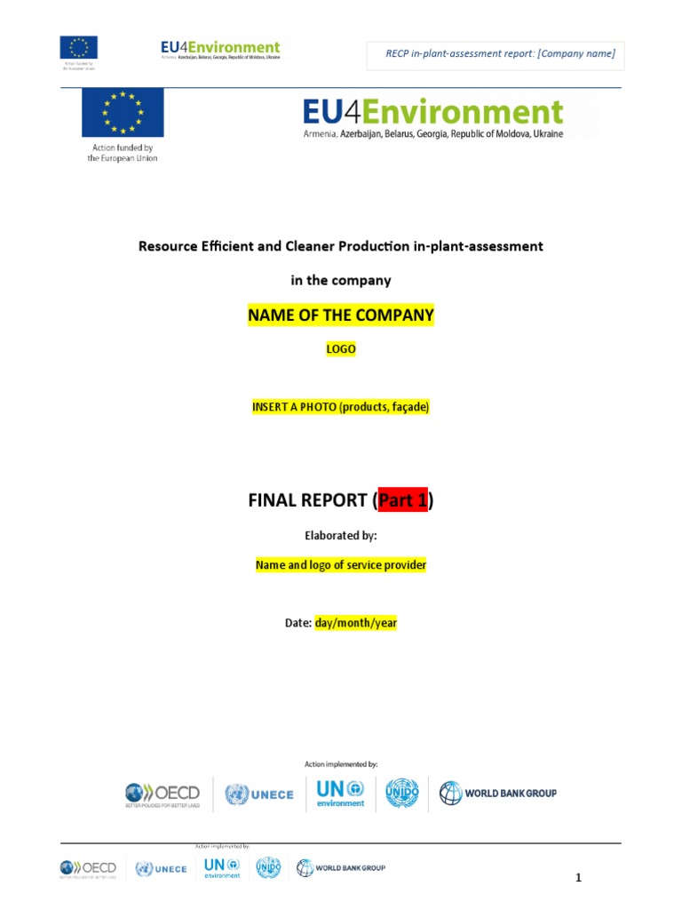RECP In-Plant Assessment Template | PDF | Performance Indicator | Input ...