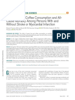 Green Tea and Coffee Consumption and All-Cause Mortality Among Persons With and Without Stroke or Myocardial Infarction