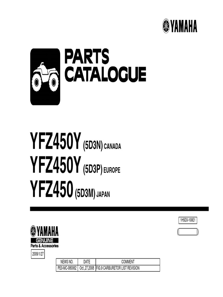 Quadriciclo Yfz-450r 2009 | PDF | Machines | Mechanical Engineering