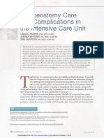 Tracheostomy Care and Complications in The Intensive Care Unit