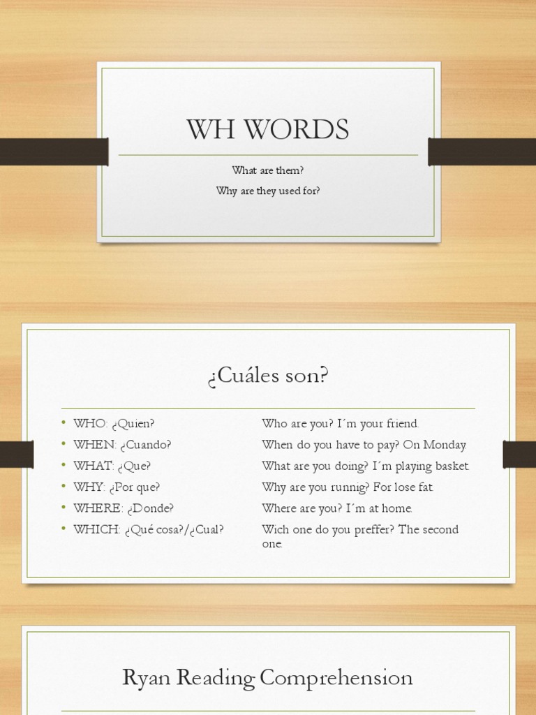 Understanding WH Words and Their Uses | PDF
