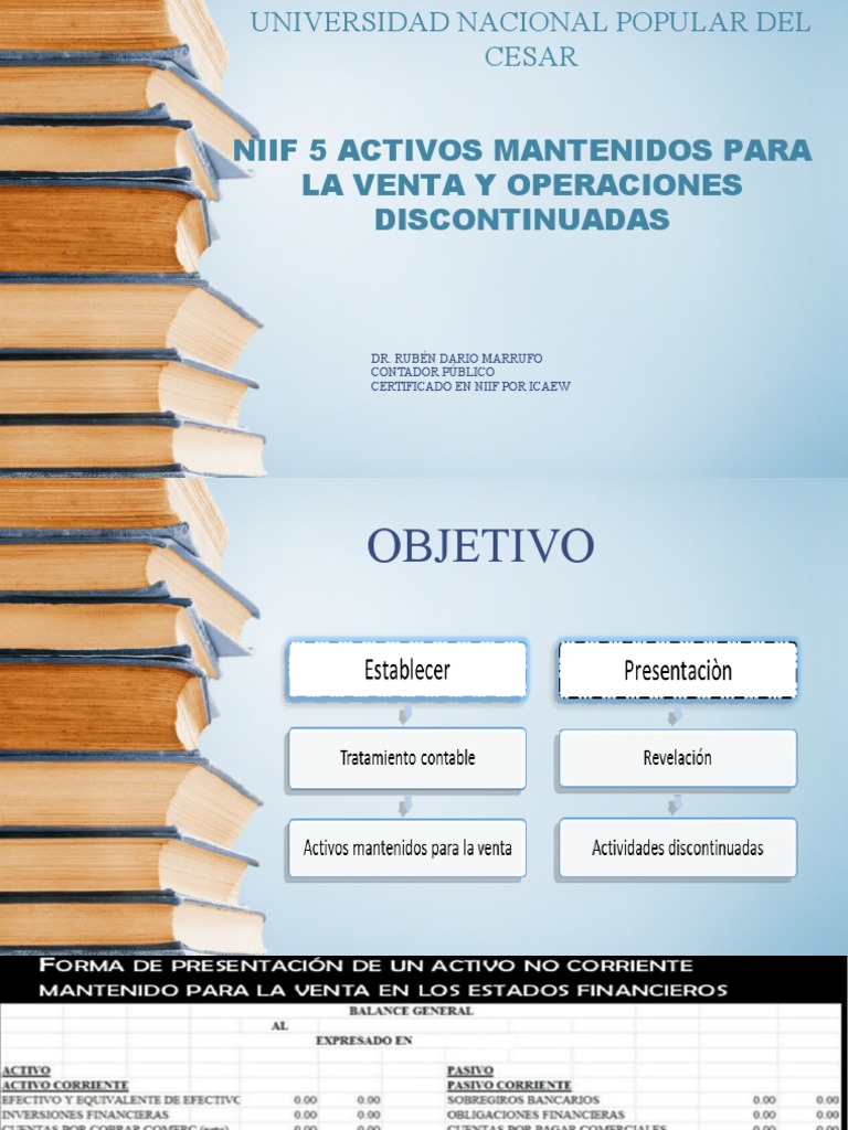 Resumen de NIIF 5 en 5 Diapositivas | PDF | Activo fijo | normas ...