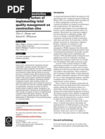 Download TQM Implementation - Inhibiting factors of implementing total quality management on construction sites  by Constructionpm Cpm SN51649933 doc pdf