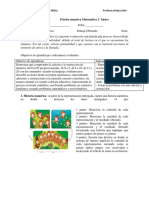 EVALUACIÓN SUMATIVA PRIMERO Matemática. Junio