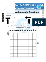 Ficha de Desplazándonos en La Cuadricula para Primero de Primaria