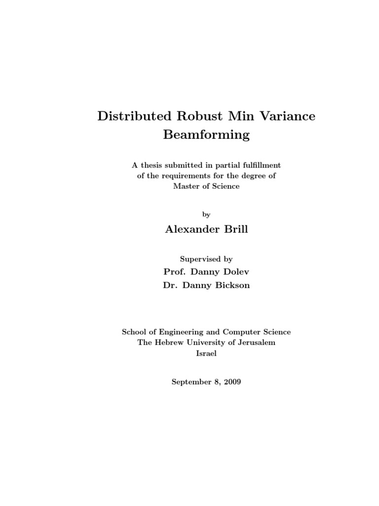 Distributed Robust Min Variance Beamforming | PDF | Mathematical ...