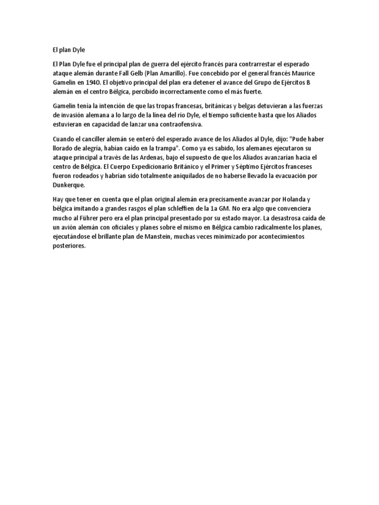 El Plan Dyle para Detener A Los Alemanes en Belgica 1940 | PDF