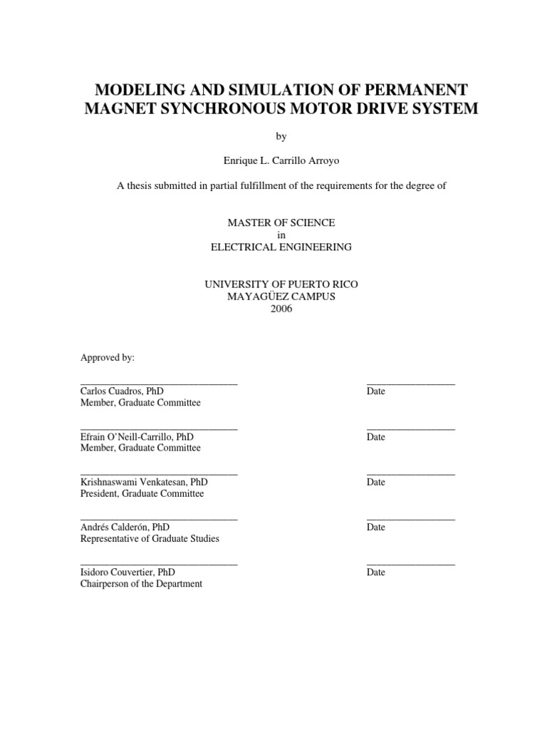Modeling and Simulation of Permanent Magnet Synchronous Motor Drive ...