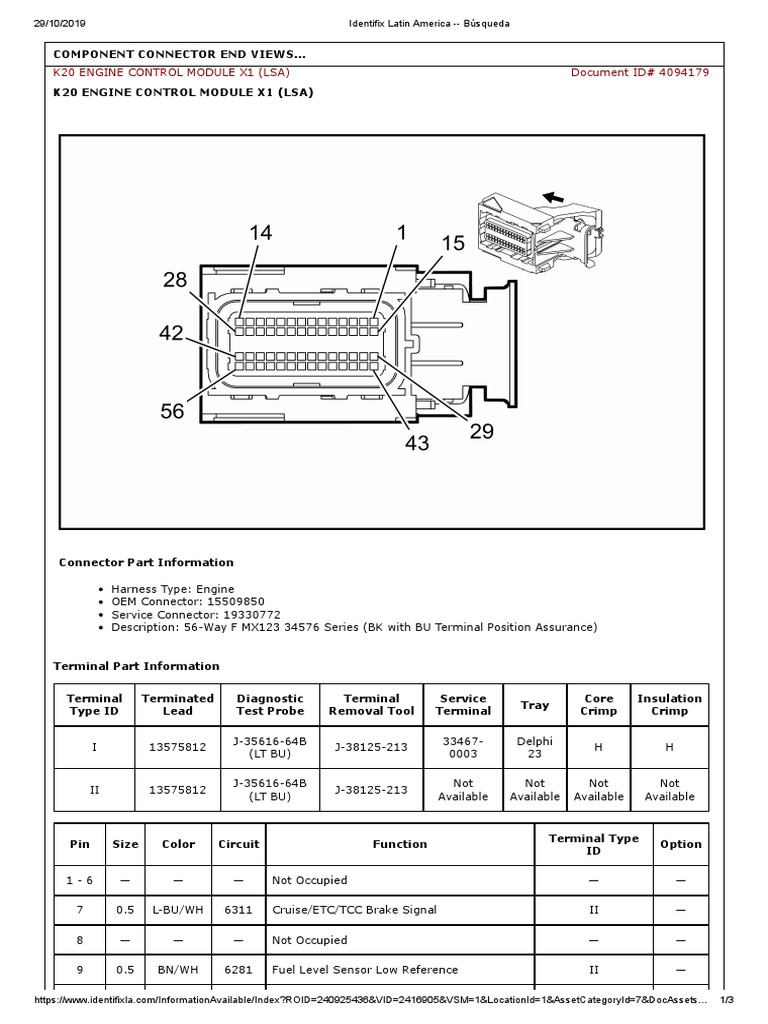 K20 Engine Control Module X1 (Lsa) Document ID# 4094179 | PDF ...