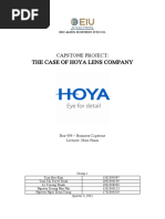 The Case of Hoya Lens Company: Capstone Project