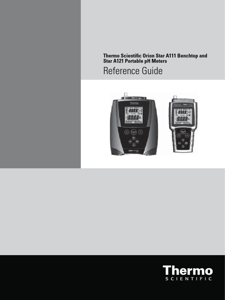 Reference Guide Thermo Scientific Orion Star A111 Benchtop and Star