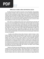 Differences in Indian Culture and American Culture: Comparison Essay