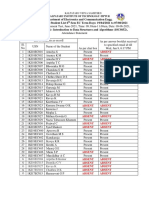 Department of Electronics and Communication Engg. Even Sem 2021, Student List 6 Sem EC Term Days: 19/04/2021 To 07/08/2021