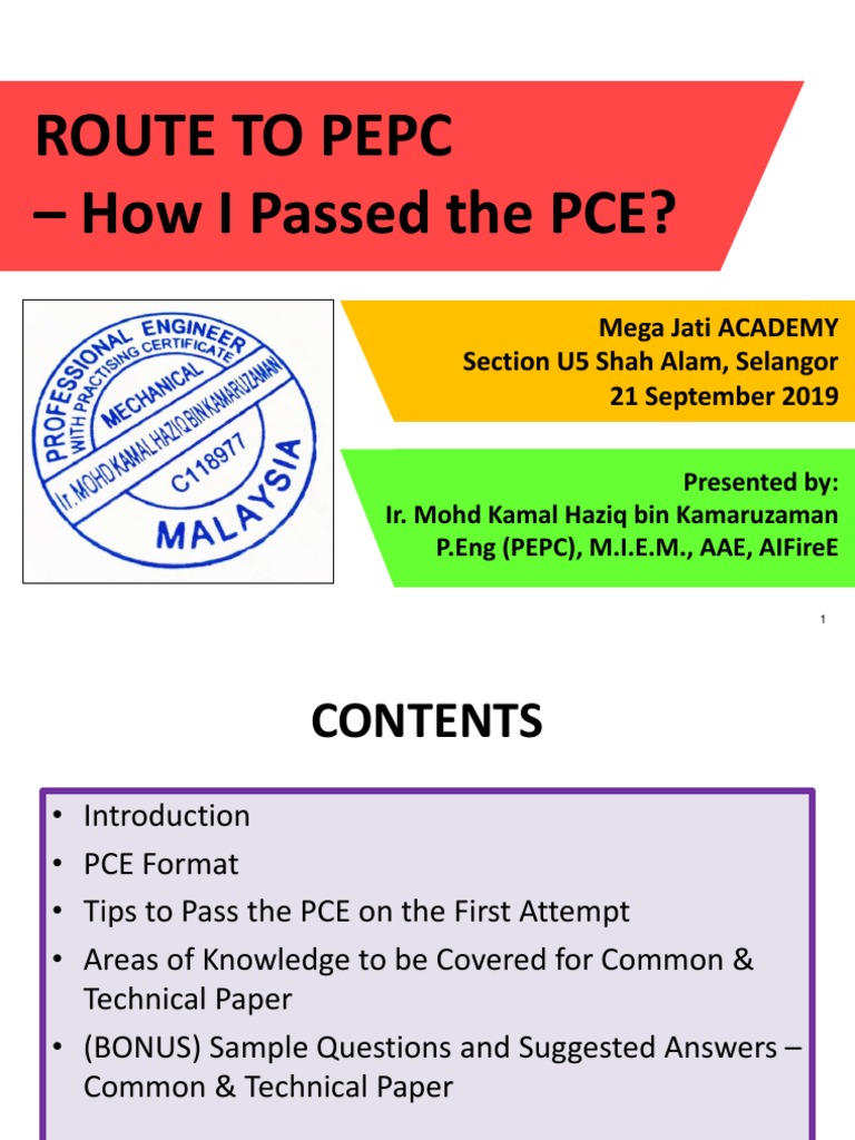 Passing the PCE: Tips & Sample Questions | PDF | Fire Sprinkler System ...