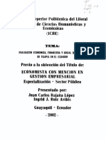 Evaluacion Economica, Financiera y Social Del Cultivo de Tilapia en El Ecuador