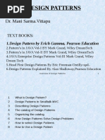 Design Patterns: Dr. Mani Sarma - Vittapu