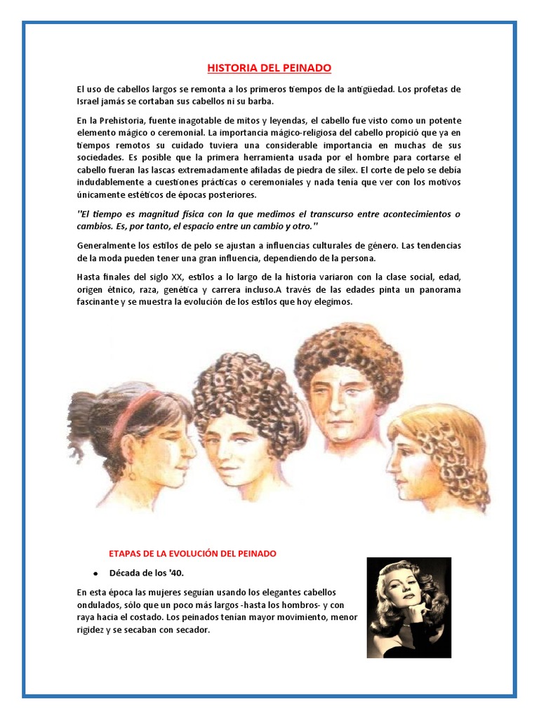 Historia Del Peinado | PDF | Champú | Pelo