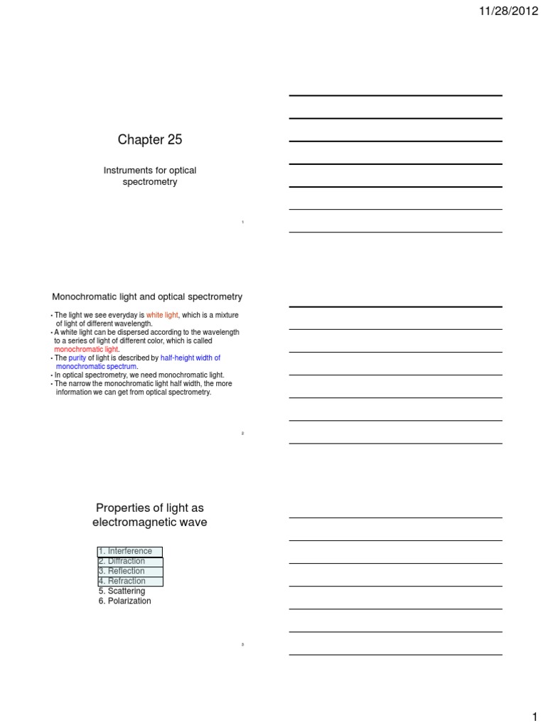 Optical Spectrometry Instruments | PDF | Refraction | Ultraviolet