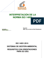 Interpretación de La NORMA ISO 14001: Docente: MBA. Ing. Luz Aurora Diaz Rivadeneyra