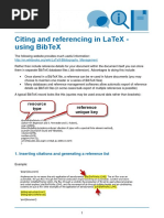 Citing and Referencing in Latex - Using Bibtex: 1. Inserting Citations and Generating A Reference List