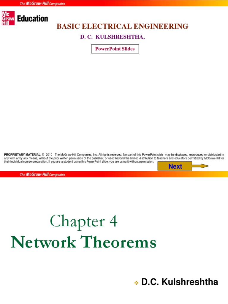 5 Network Theorems PDF Electrical Network Electronic Circuits