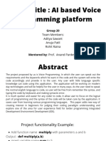 Project Title: AI Based Voice Programming Platform: Group 20