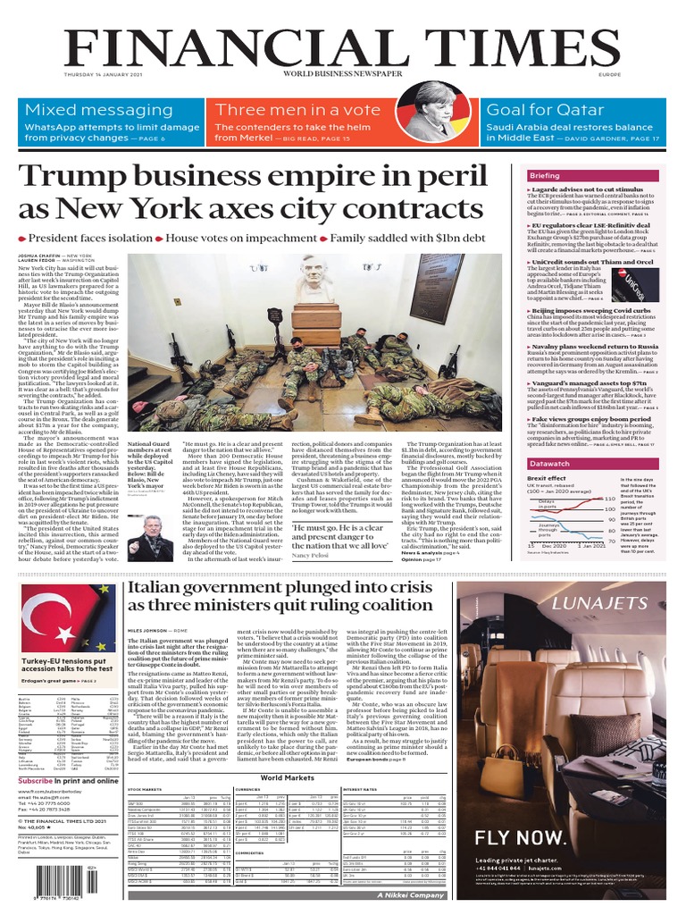 Financial Times Europe January 142021 | PDF | Matteo Renzi | Government