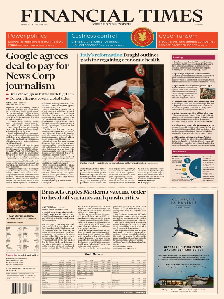 FinancialTimesEurope - 02.18.2021 | PDF | Rupert Murdoch | Financial Times