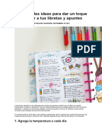 15 Increíbles Ideas para Dar Un Toque de Color A Tus Libretas y Apuntes