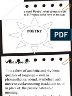 Poetry: When You Read The Word Poetry', What Comes To Your Mind? Write at Least 5-7 Words in The Rays of The Sun Below