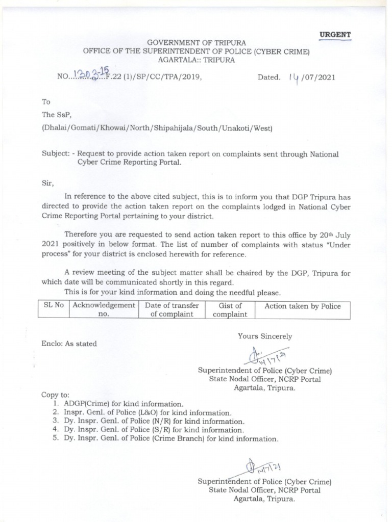Letter Related To NCRP | PDF