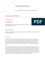 Structure and Investment Policies of Commercial Banks