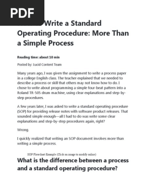 How to Write a Standard Operating Procedure
