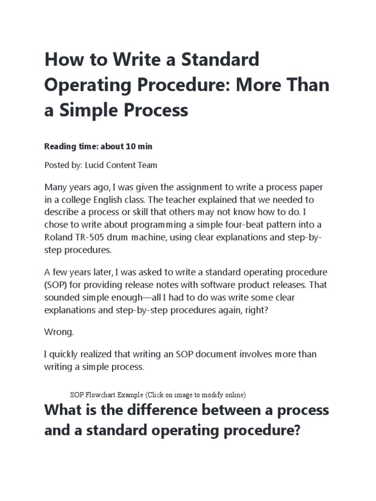 How To Write A Standard Operating Procedure | PDF | Business Process ...